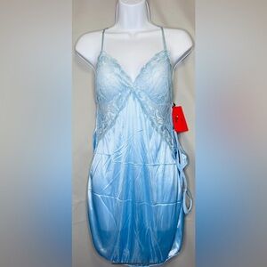 Women Sexy Lingerie  Lace Mini Dress Babydoll Nightdress Sleepwear Sz L‎ Blue